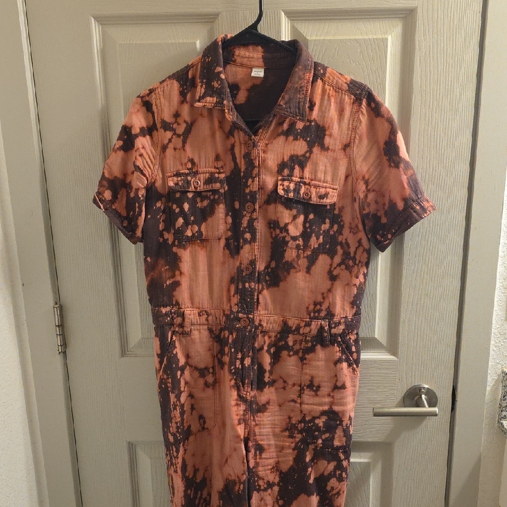 Old Navy Pink And Maroon Tie Dye Jumpsuit